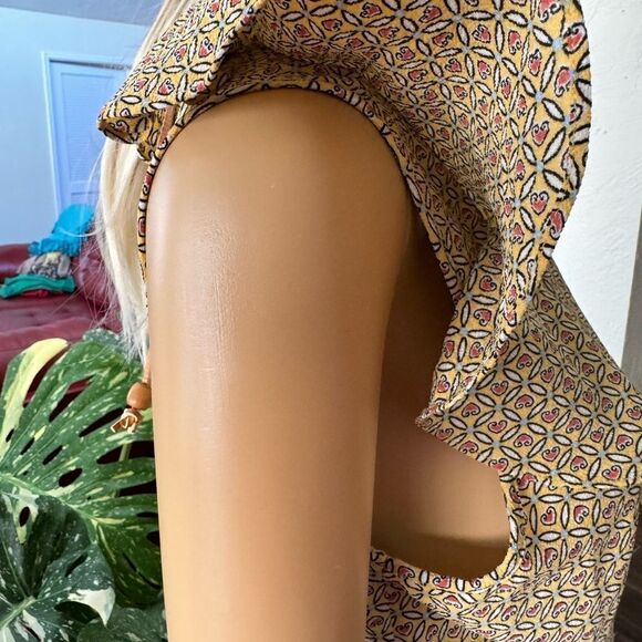 Max Studio Patterned Ruffle Wrap Midi Dress sz M EUC - Picture 11 of 12